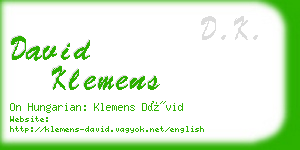 david klemens business card